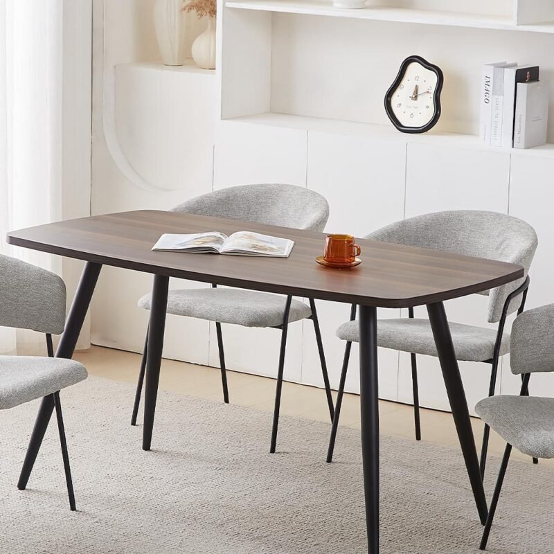 Linen Dining Chairs-Mid Gray 2 Linen Dining Chair in Mid Gray with Arms and Sturdy Metal Frame Legs