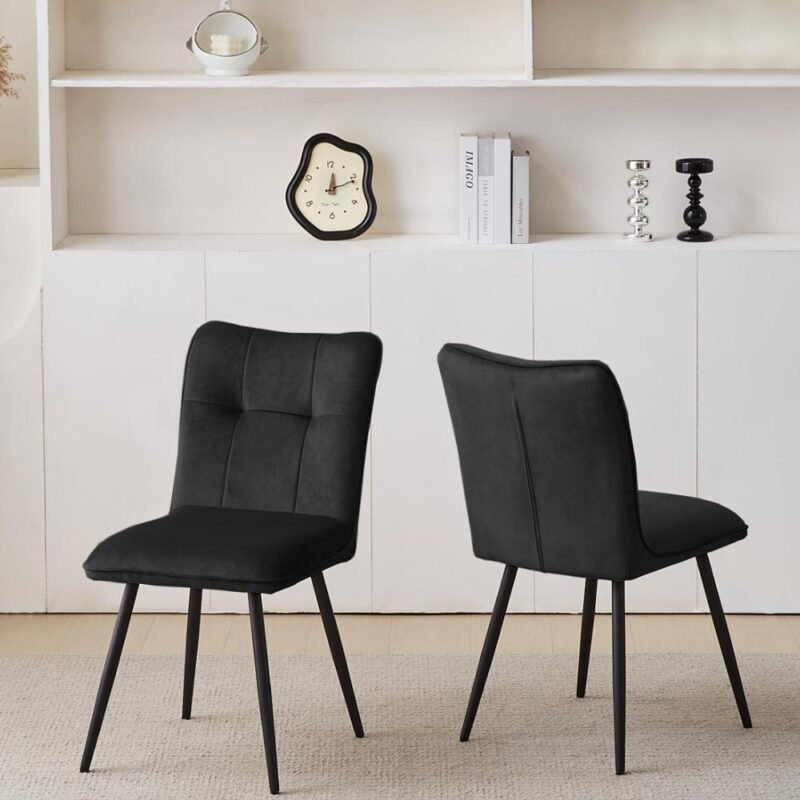 Velvet Dining Chairs in Black