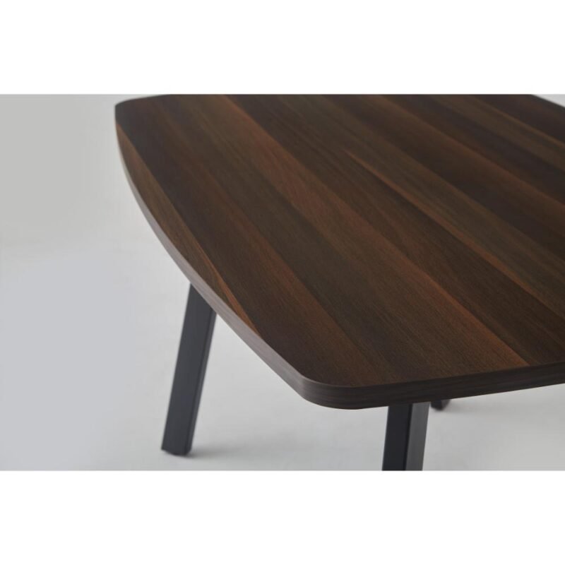 Dark Walnut Rectangle Dining Table with Flat Legs