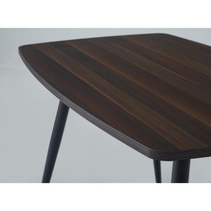 Dark Walnut Rectangle Dining Table with Round Legs