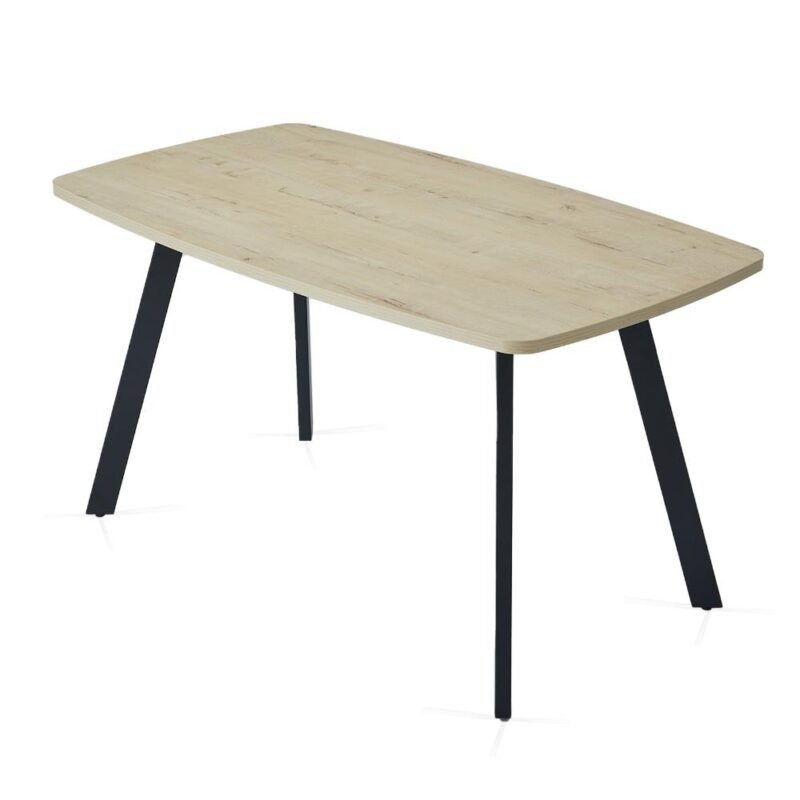 Light Oak Rectangle Dining Table with Flat Legs - Stylish Modern Design