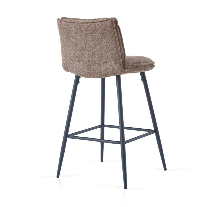 Chenille Fabric Barstools in Brown