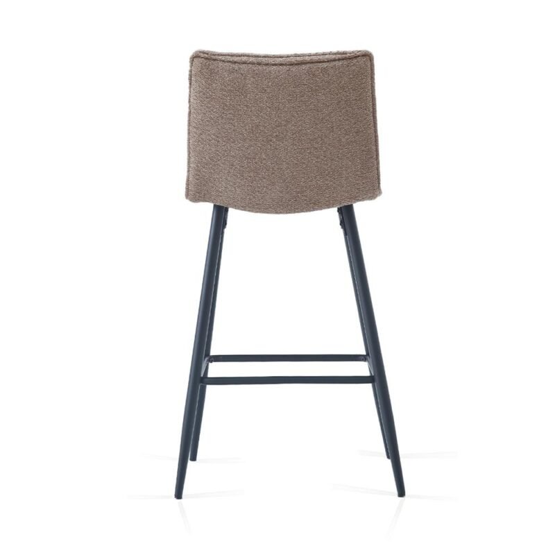 Chenille Fabric Barstools in Brown