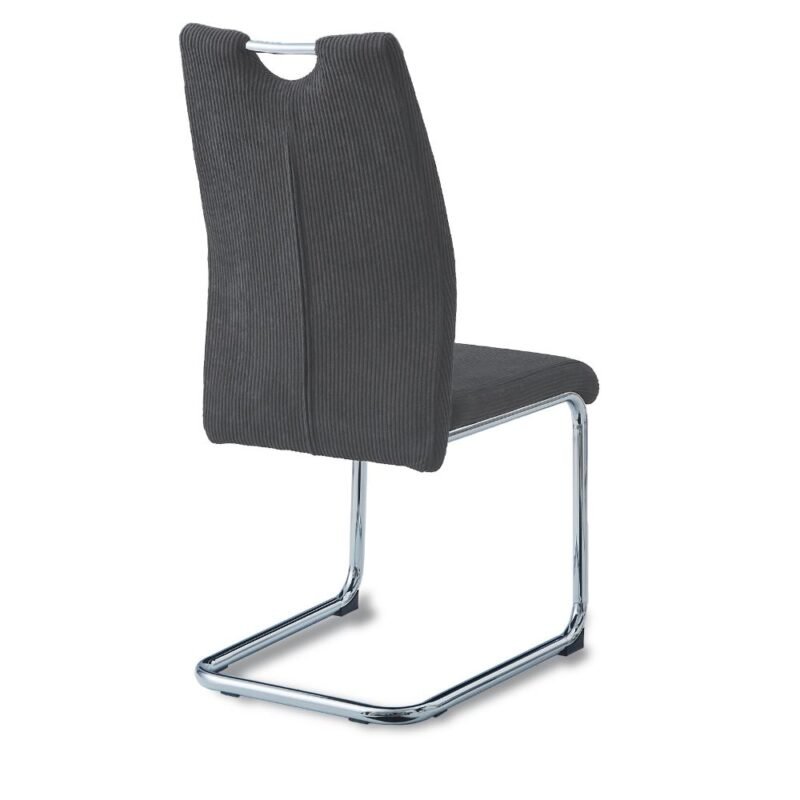 Corduroy Fabric Dining Chair in Dark Gray