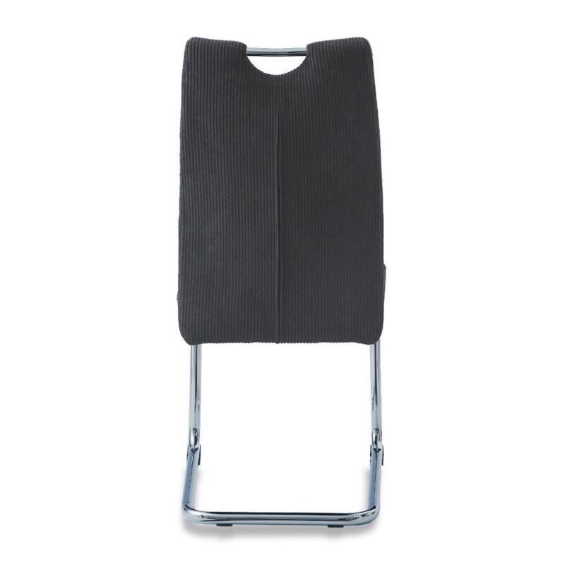 Corduroy Fabric Dining Chair in Dark Gray