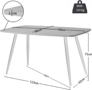 Rectangular Dining Table/Desk Dimensions