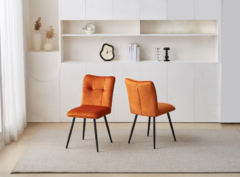 Pair of orange velvet Chairs